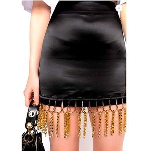 STRETCHY SATIN MINI SKIRT
